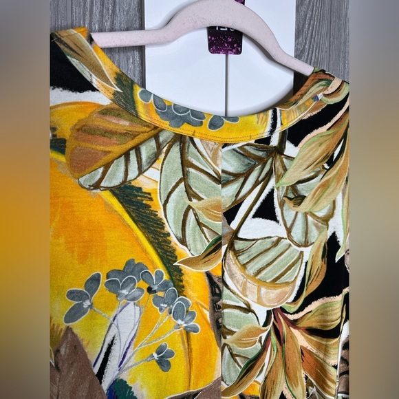 321. NWT Karen Kane Tropical Floral Print Scoop Neck 3/4 Sleeve A-Line Dress 2x - Picture 9 of 9